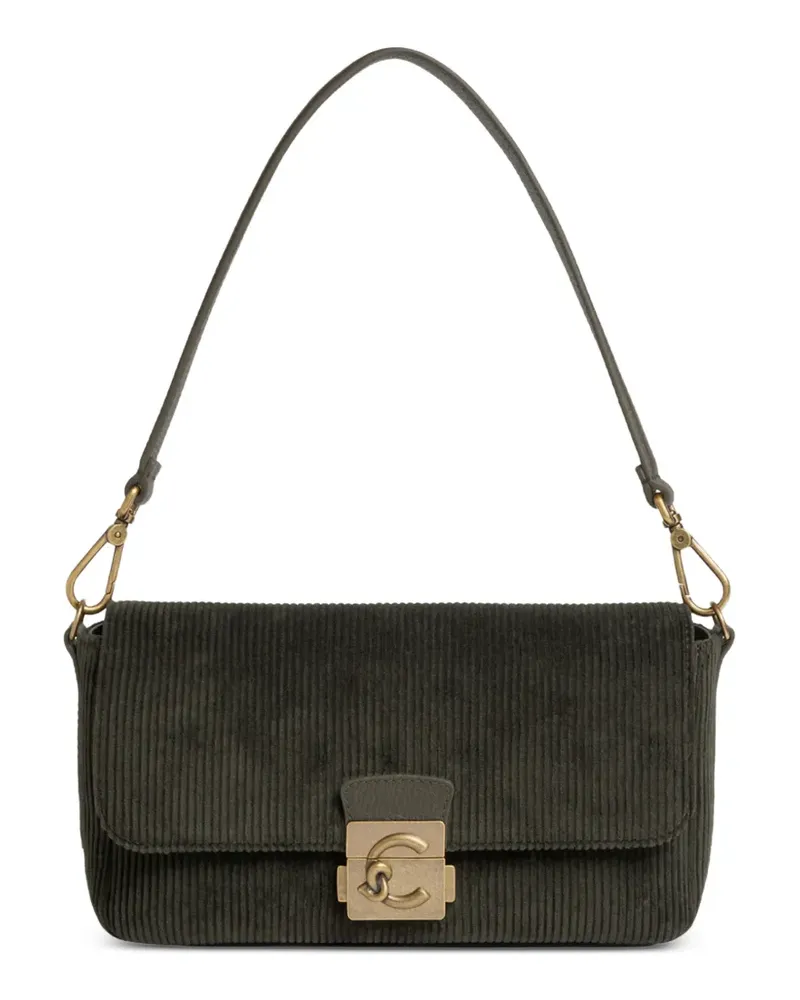 Coccinelle Mittelgroße Tote Bag mit Cordoptik - Grün Grün