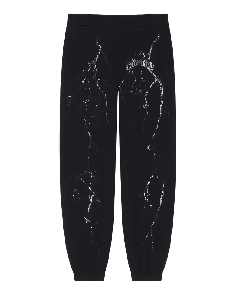 Givenchy Kristallverzierte Jogginghose mit Blitz-Print - Schwarz Schwarz