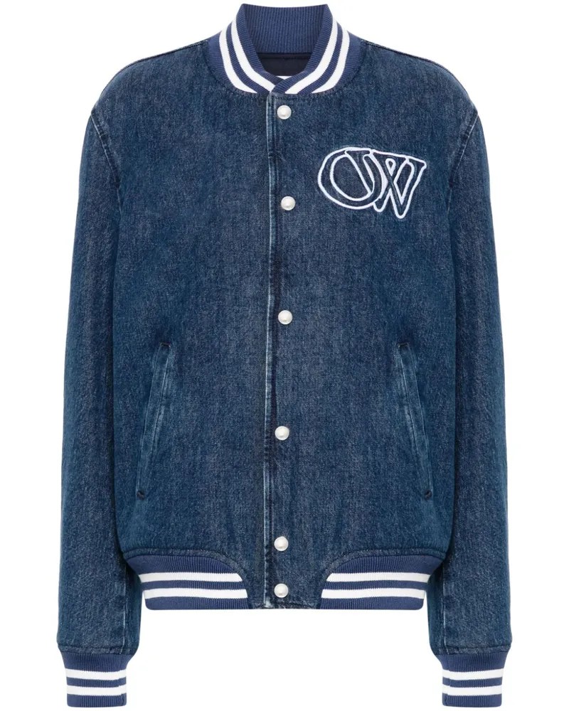 OFF-WHITE Jacke mit Logo-Stickerei Blau