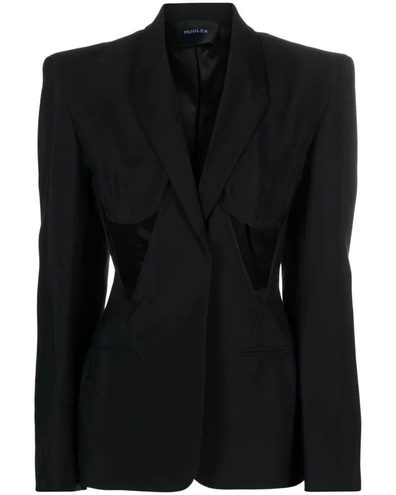 Thierry Mugler Blazer mit Cut-Outs - Schwarz Schwarz