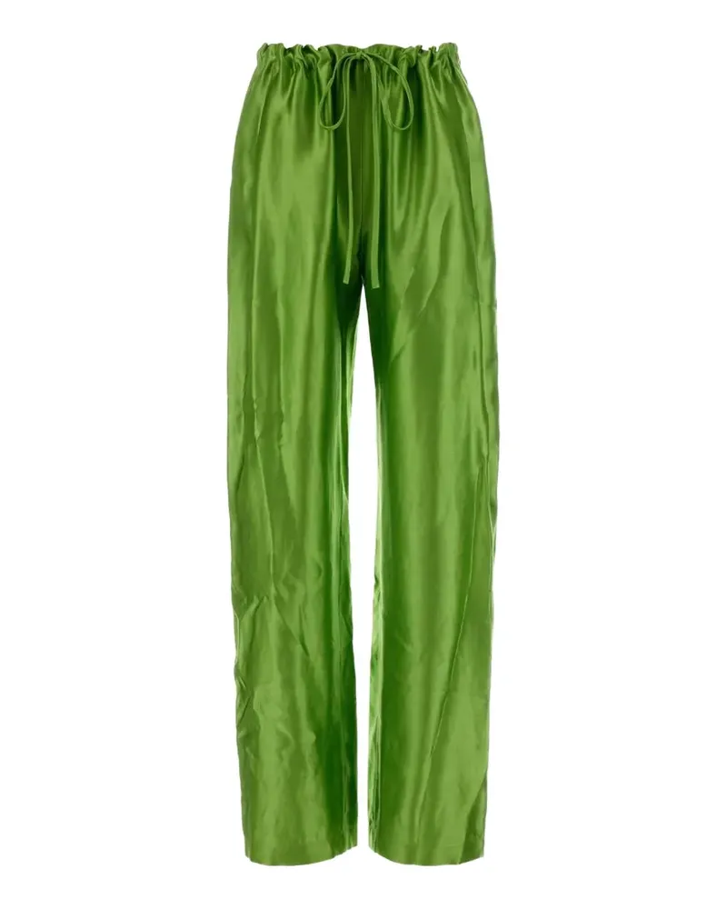 KHAITE Rohen satin trousers - Grün Grün