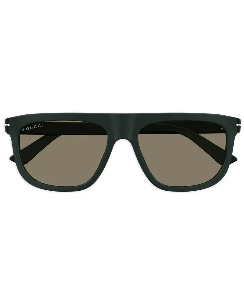 Gucci Sonnenbrille mit eckigem Gestell - Grün Grün