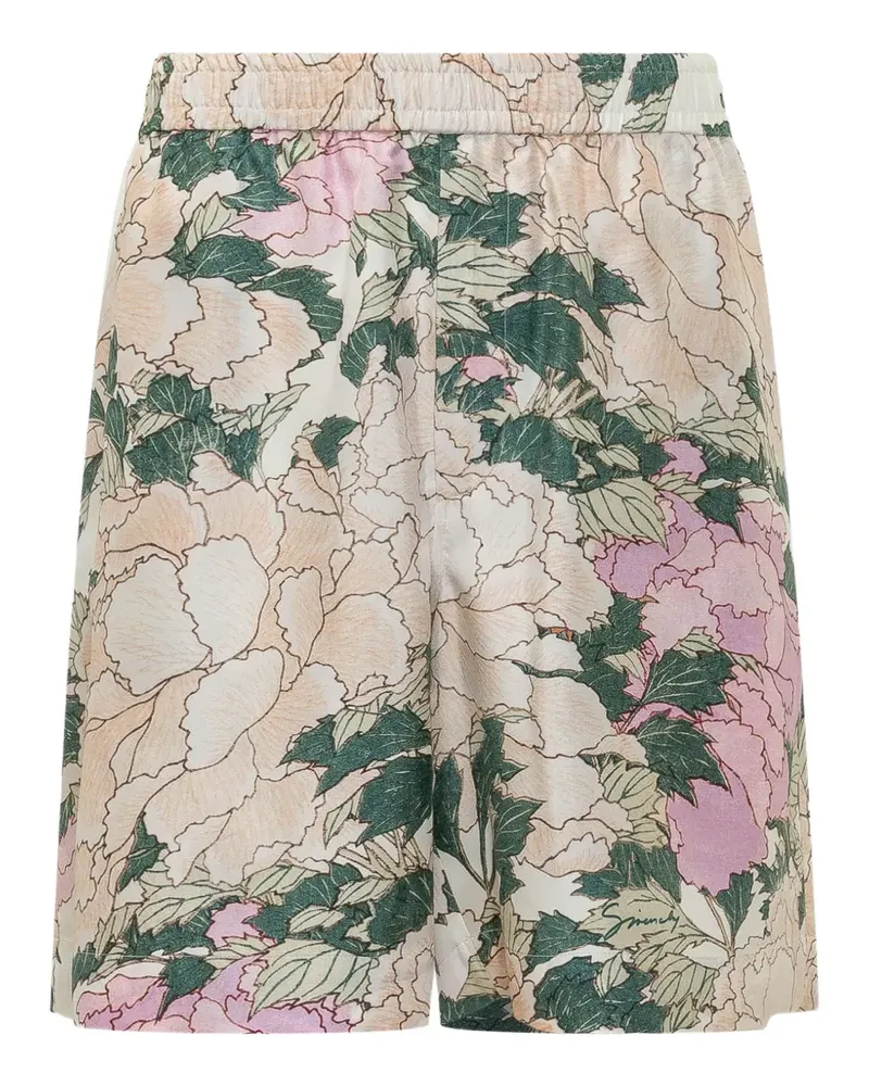 Givenchy floral-print silk shorts - Nude Nude