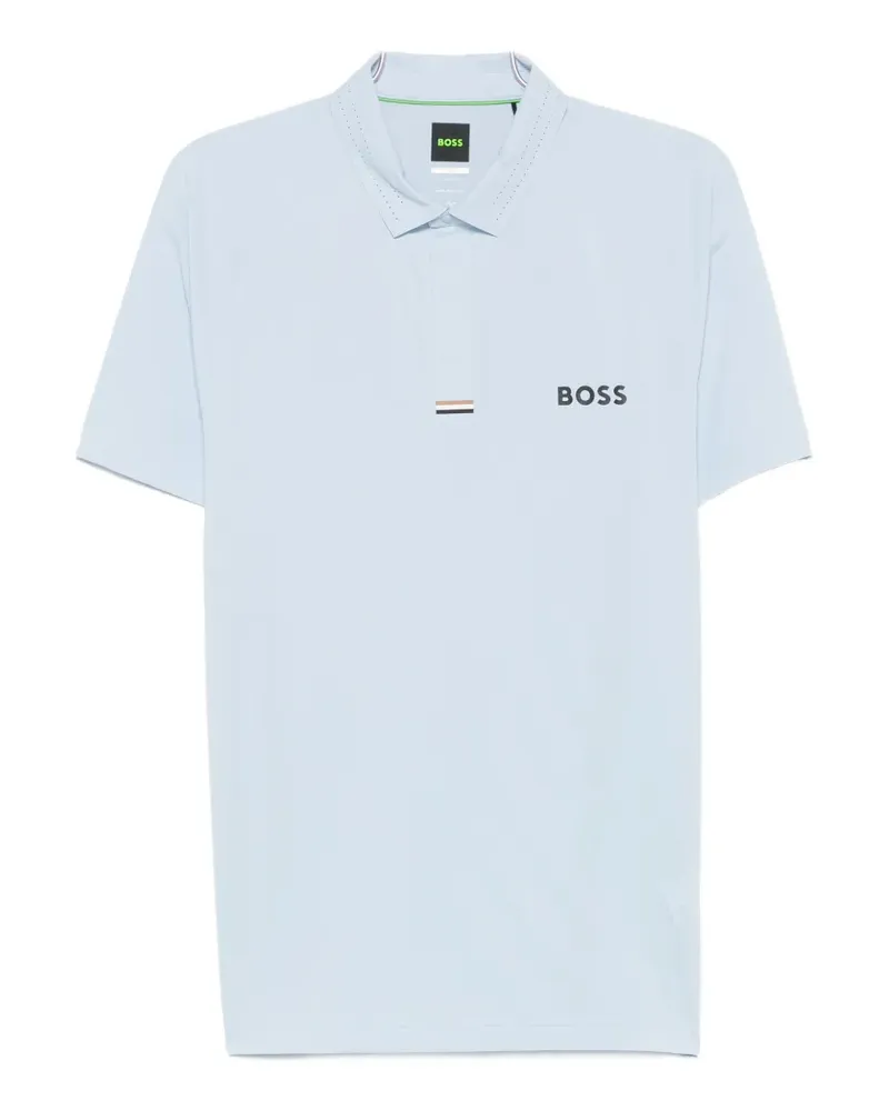 HUGO BOSS logo-print polo shirt - Blau Blau