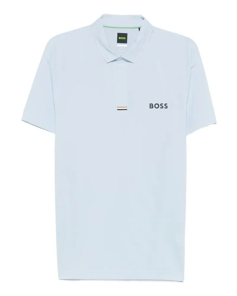 HUGO BOSS logo-print polo shirt - Blau Blau