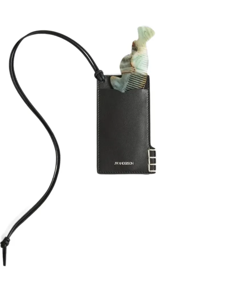 J.W.Anderson fish-comb leather key ring - Schwarz Schwarz