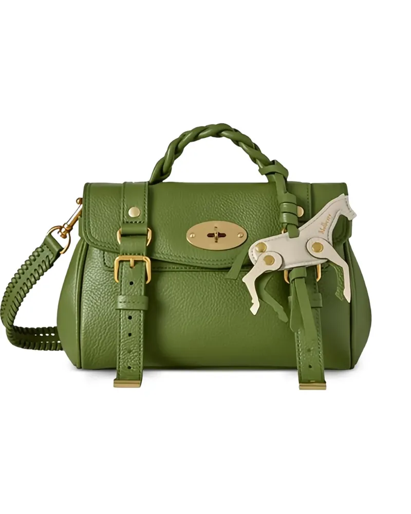 Mulberry Mini Alexa Umhängetasche mit Pferdeanhänger - Grün Grün