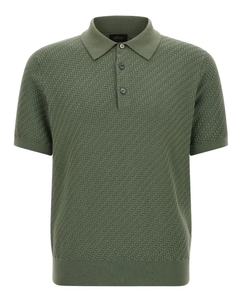 Brioni Texturiertes Poloshirt - Grün Grün