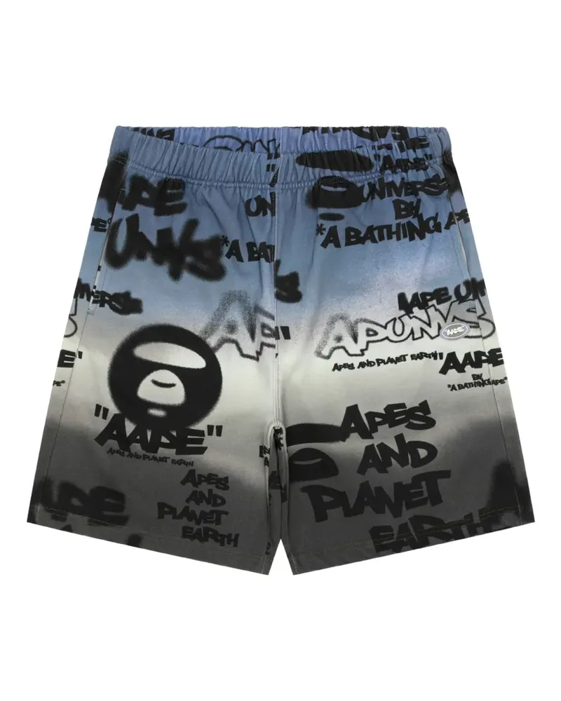 BAPE Aapeunvs Shorts mit Graffiti-Print - Grau Grau