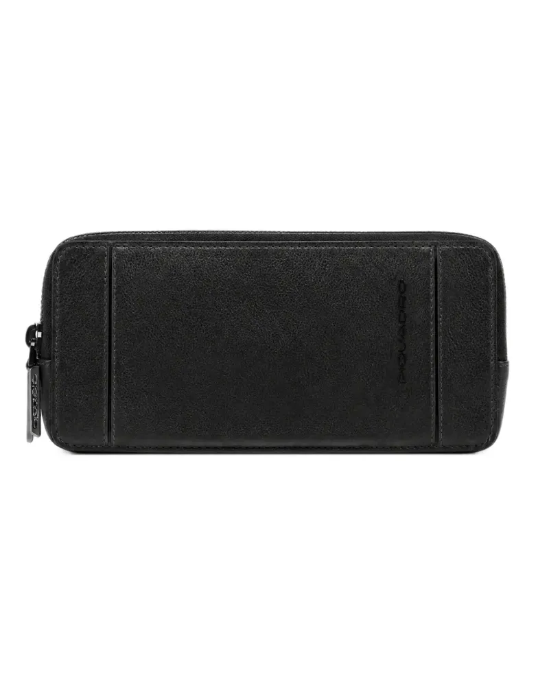 Piquadro Clutch mit Logo-Prägung - Schwarz Schwarz