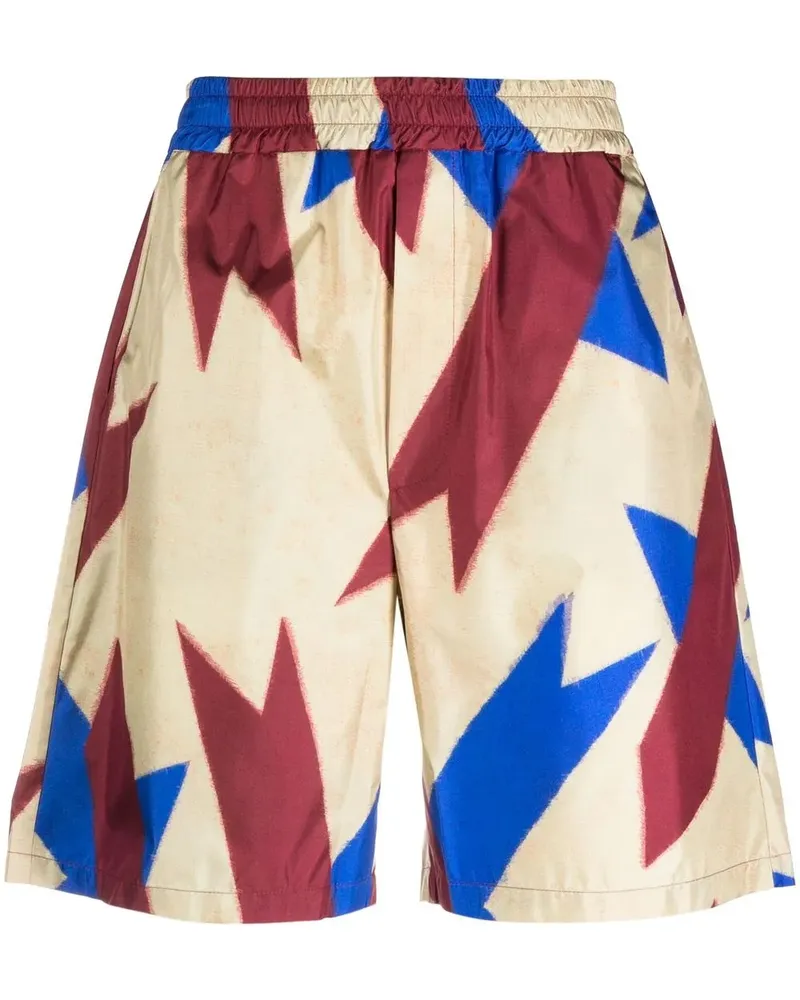 Pierre-Louis Mascia Shorts aus Seide mit abstraktem Print - Nude Nude