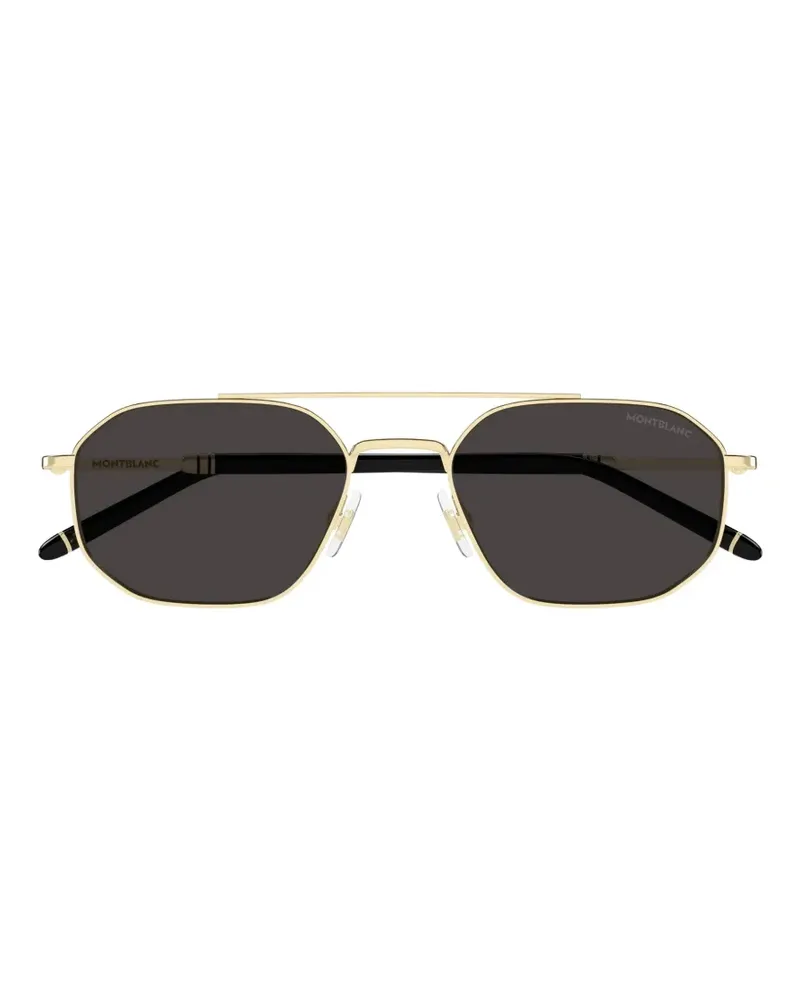 Montblanc geometric-frame double-bridge sunglasses - Gold Gold