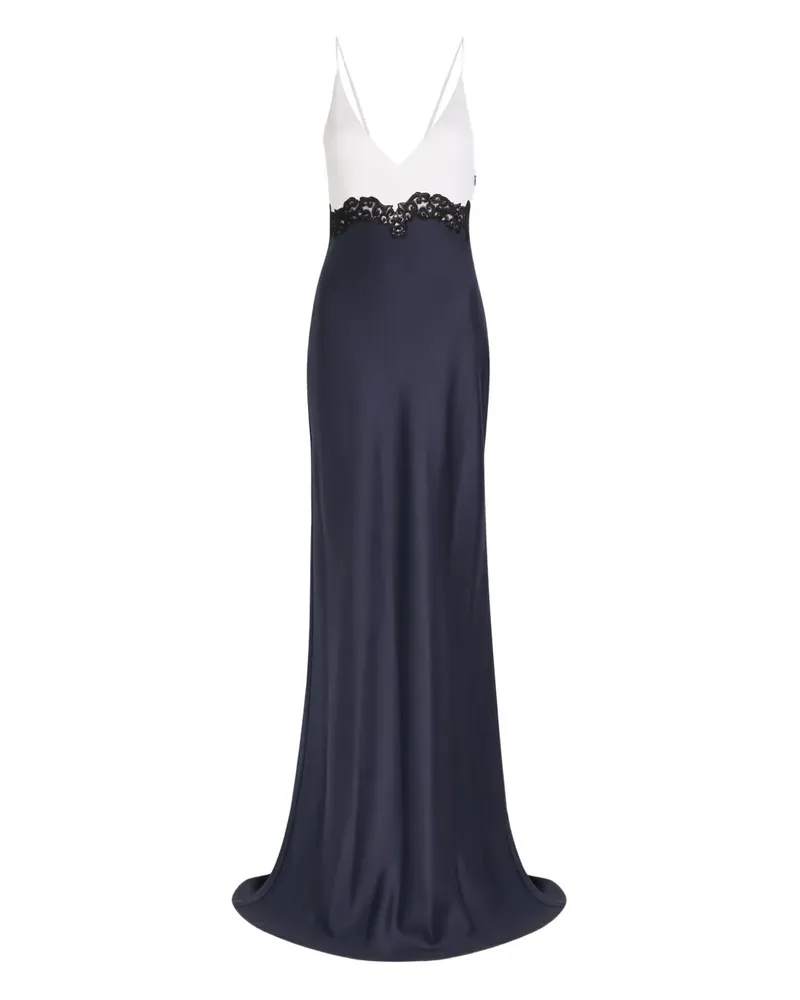 Gabriela Hearst lace-detail panelled dress - Blau Blau