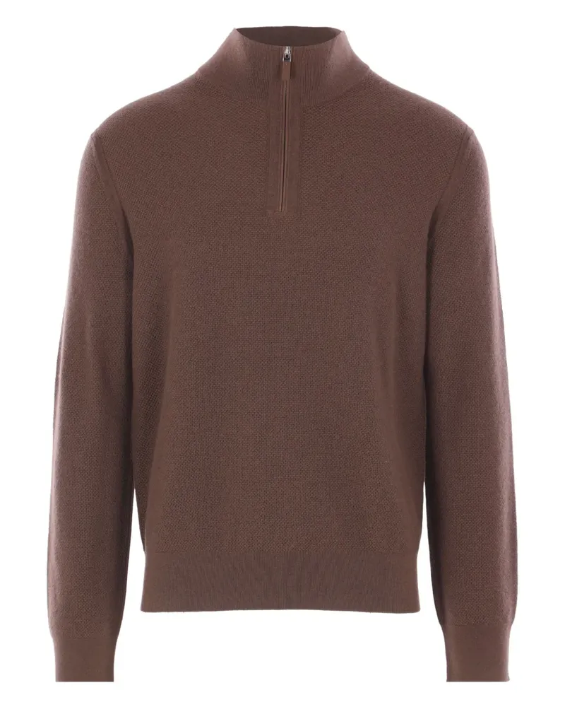 Ermenegildo Zegna zip cashmere sweater - Braun Braun