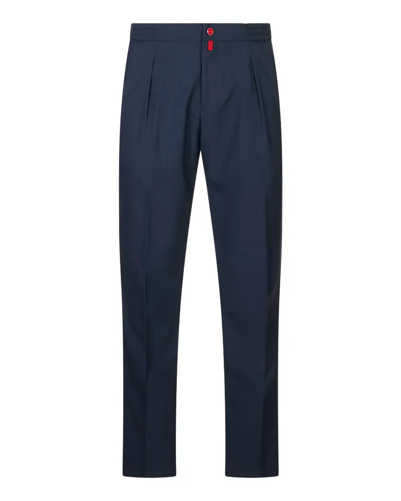 Kiton pleated elasticated-waist trousers - Blau Blau