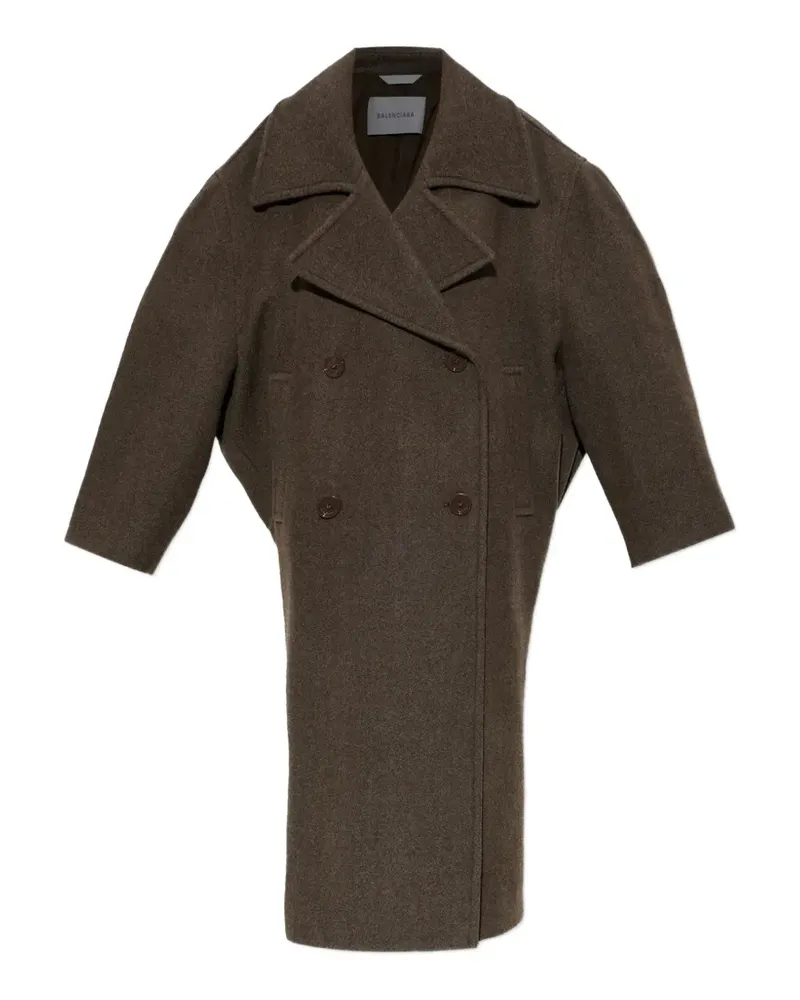 Balenciaga long cocoon coat in dark brown - Braun Braun