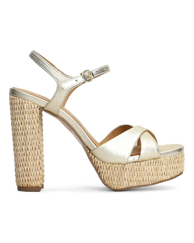 Pedro Miralles metallic-effect raffia-platform sandals - Silber Silber