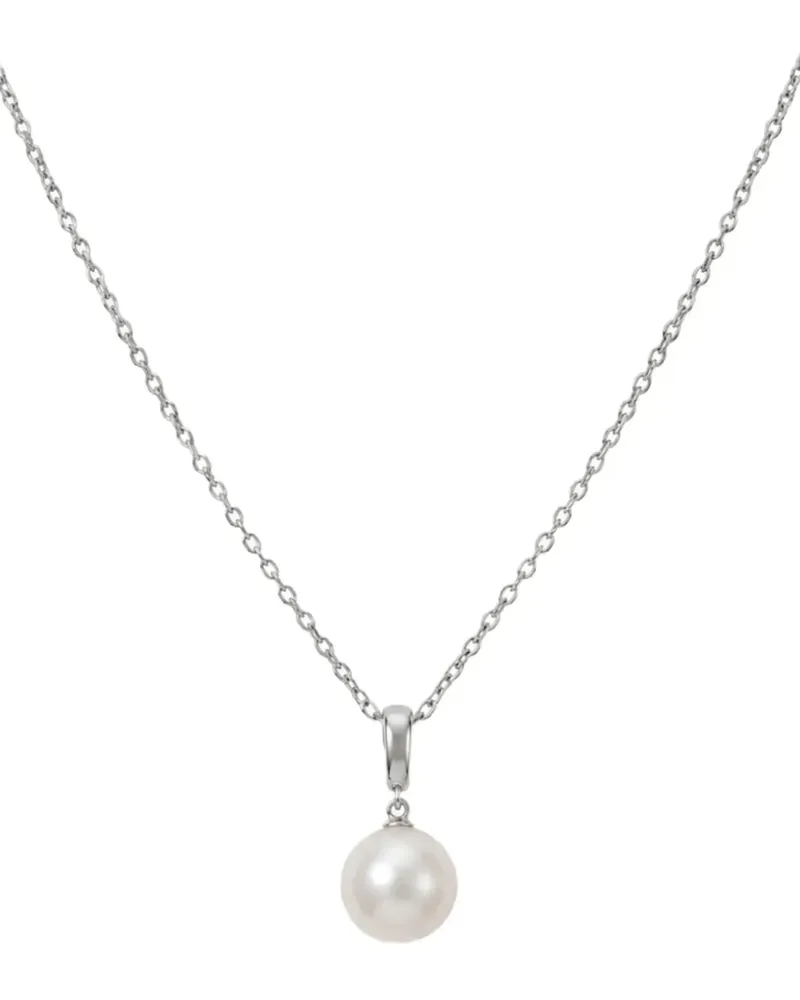 AUTORE MODA Form Halskette mit Perlenanhänger - Silber Silber