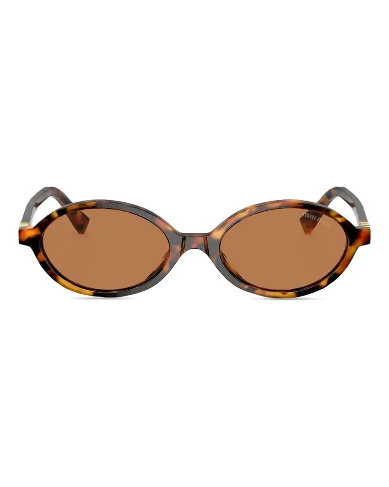Miu Miu Sonnenbrille mit ovalem Gestell - Braun Braun