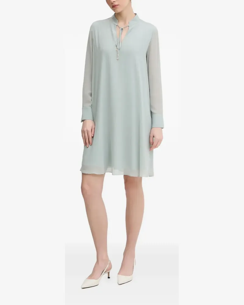 JOOP! tie-neck long-sleeve mini dress - Blau Blau