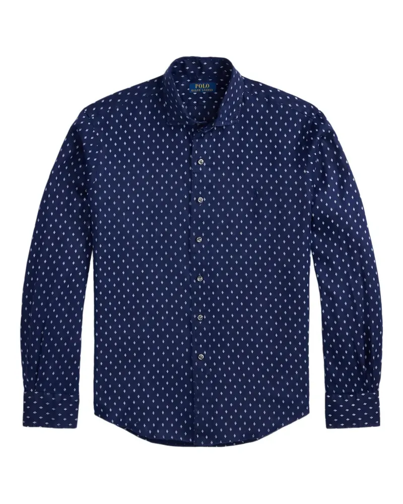 Ralph Lauren Leinenhemd mit Rauten-Print - Blau Blau