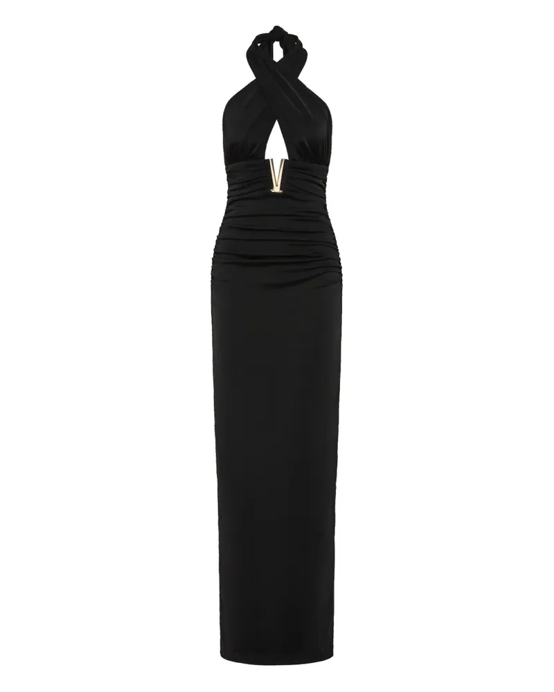 Rebecca Vallance Mischa Neckholder-Maxikleid - Schwarz Schwarz
