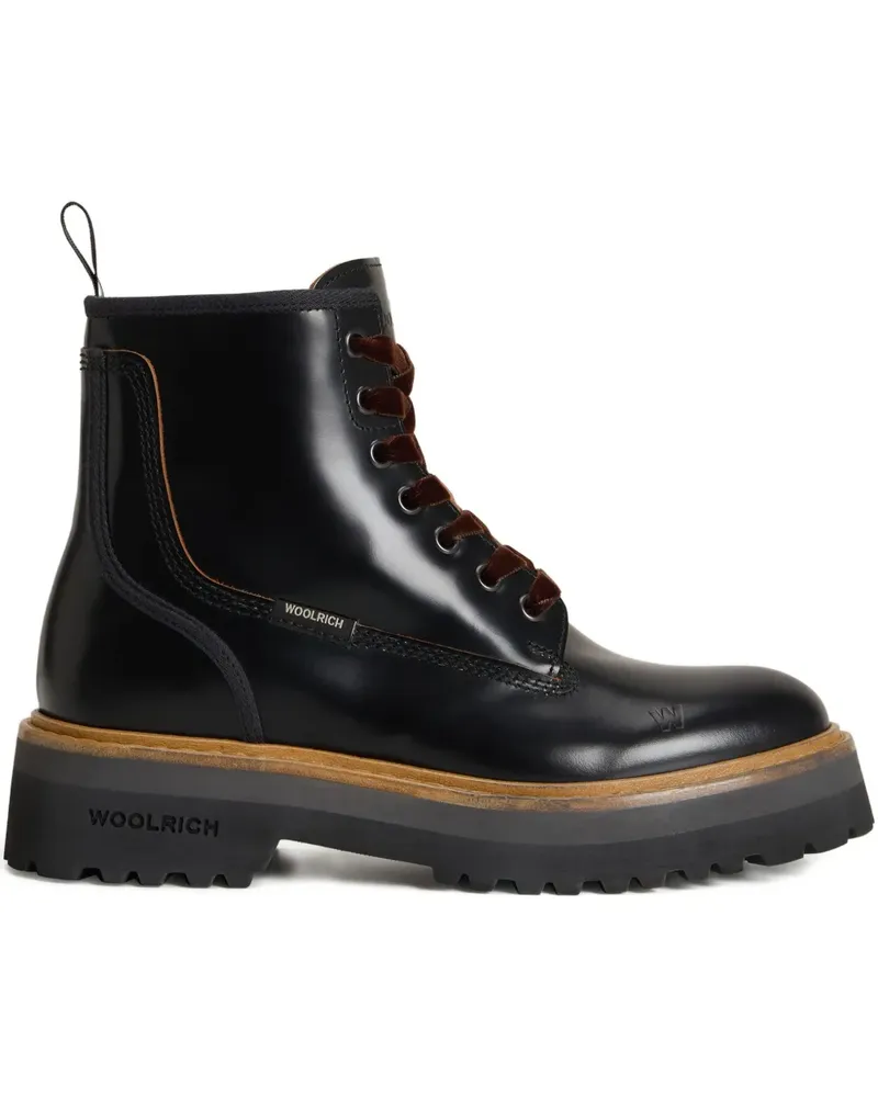 Woolrich Main Bikerstiefel mit Schnürung - Schwarz Schwarz