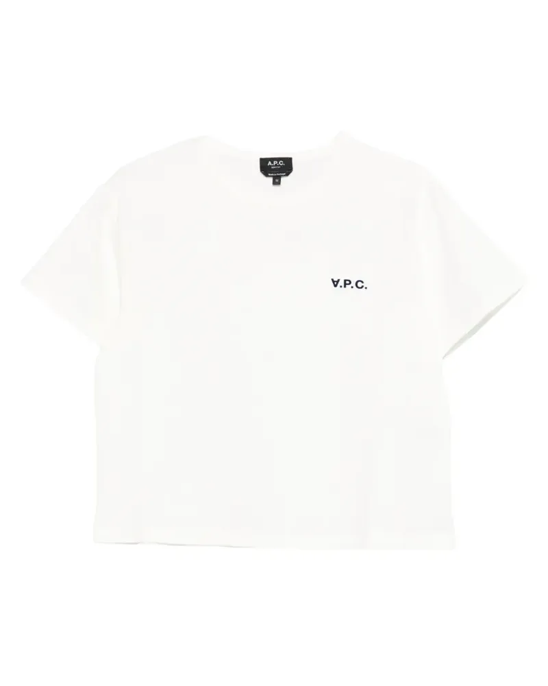 A.P.C. Kastiges T-Shirt - Weiß Weiß