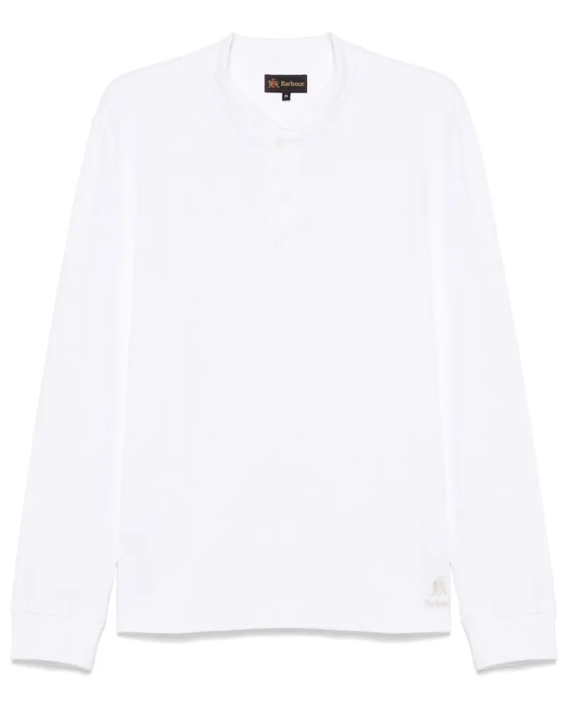 Baracuta Langarmshirt mit Henley-Kragen - Weiß Weiß