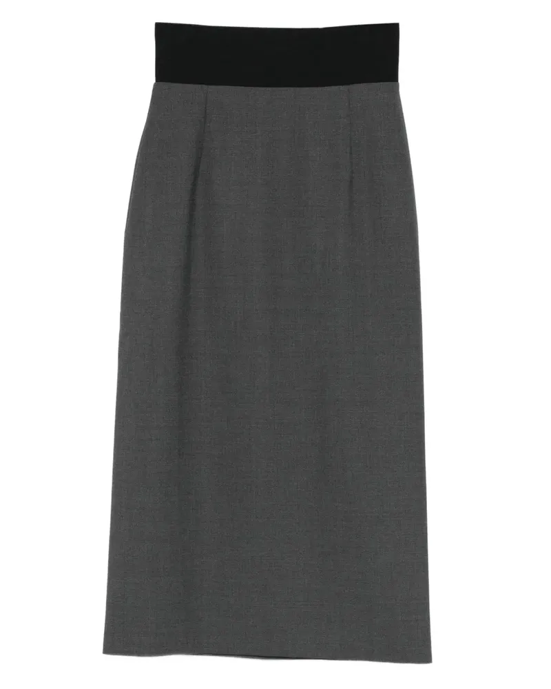 SPORTMAX Rock mit Kontrastbund - Grau Grau