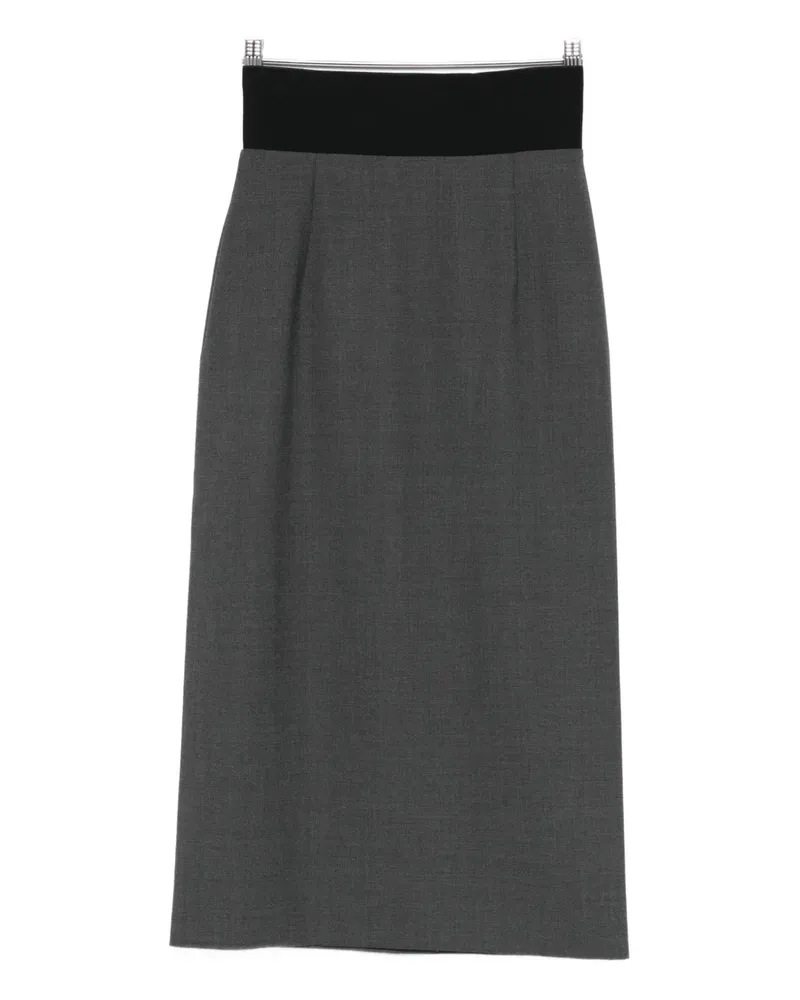 SPORTMAX contrast-waistband skirt - Grau Grau
