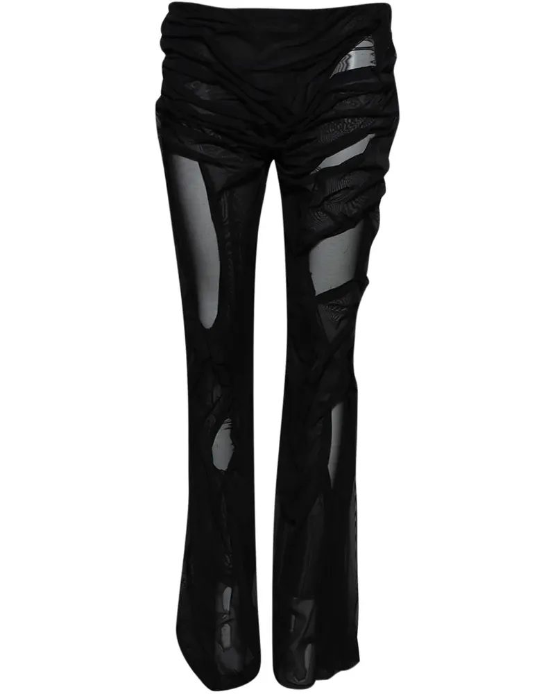 DI PETSA Drapierte Hose im Wetlook - Schwarz Schwarz