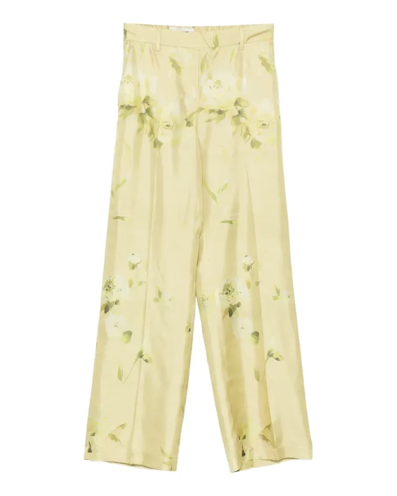 True Royal floral-print silk trousers - Grün Grün