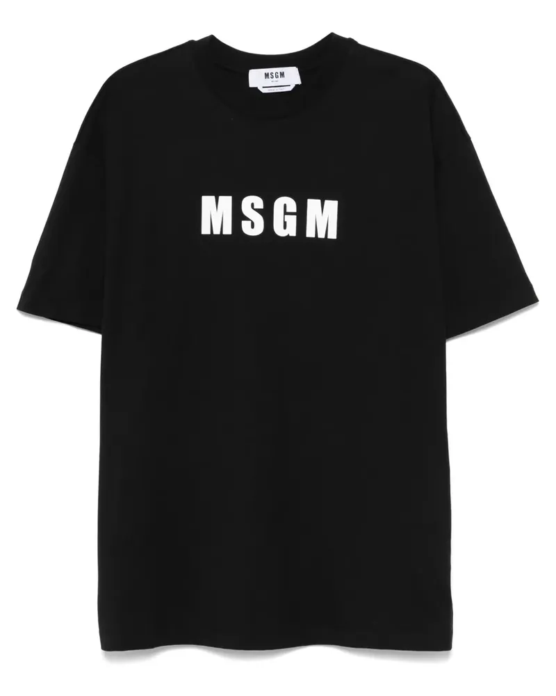 MSGM T-Shirt mit Logo-Print - Schwarz Schwarz