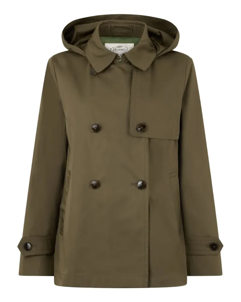 Herno Doppelreihiger Kapuzenmantel - Grün Grün
