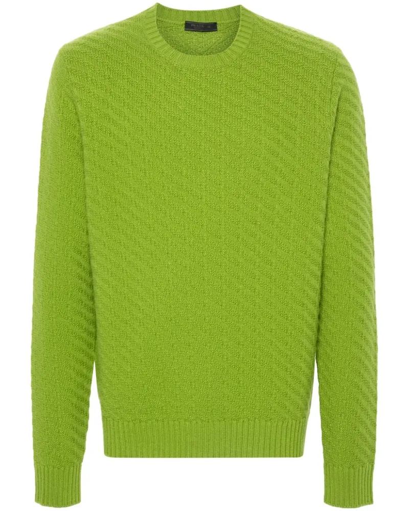 Prada Gerippter Strickpullover - Grün Grün
