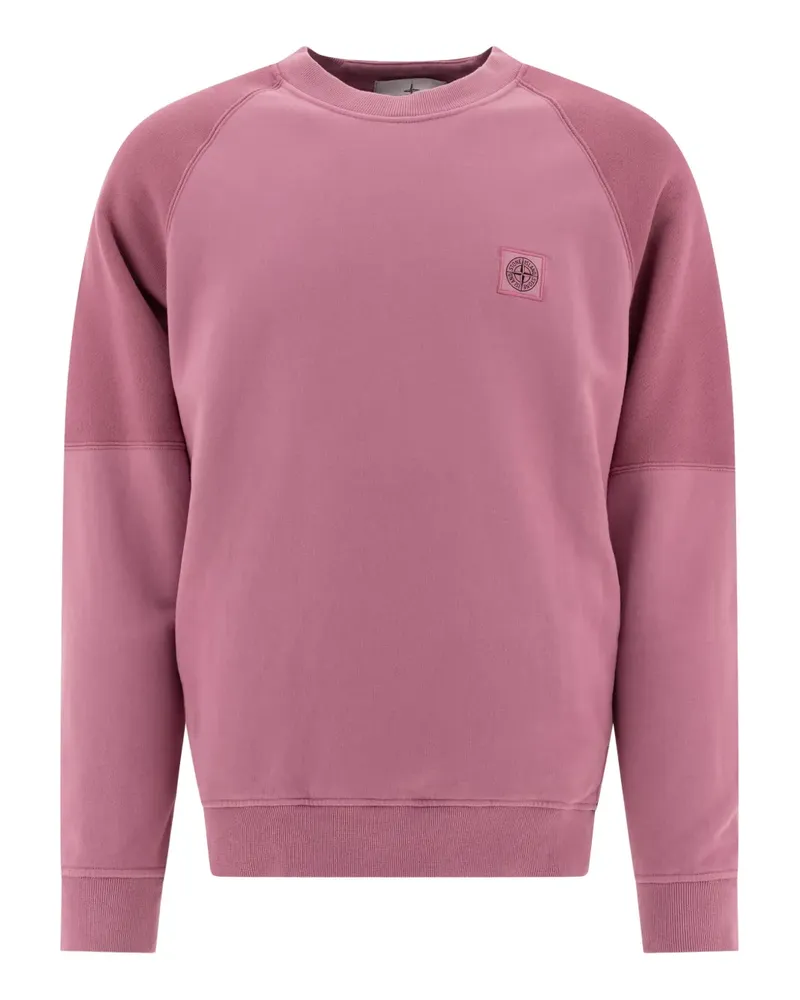 Stone Island logo-patch raglan-sleeve sweatshirt - Rosa Rosa