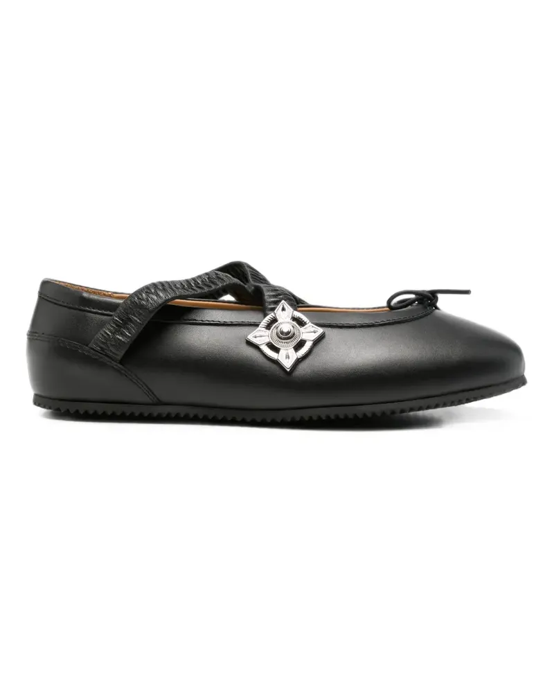 Toga elasticated-strap ballet flats - Schwarz Schwarz
