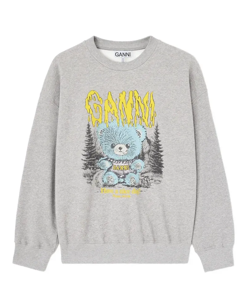 Ganni Sweatshirt mit Forest Teddy - Grau Grau