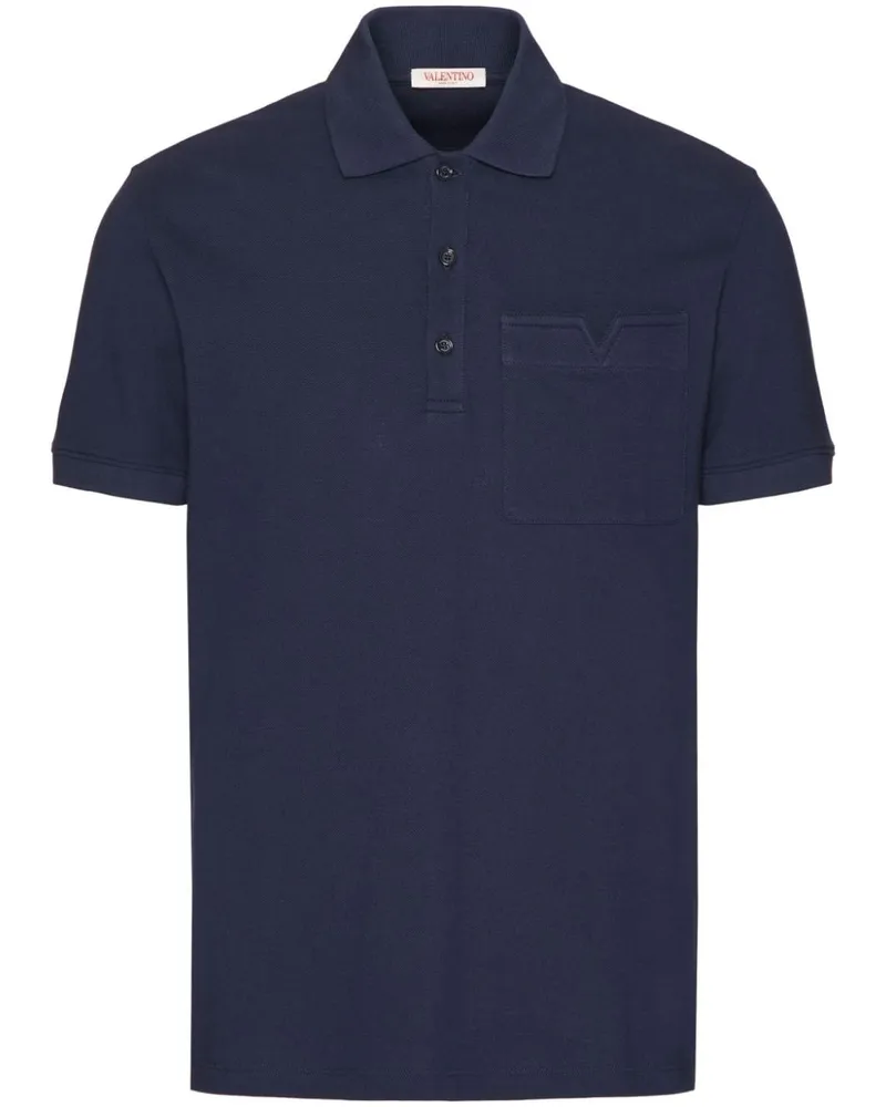 Valentino Garavani Poloshirt aus Pikee - Blau Blau