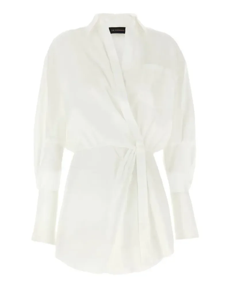 ANDAMANE wrap-effect gathered shirt - Weiß Weiß