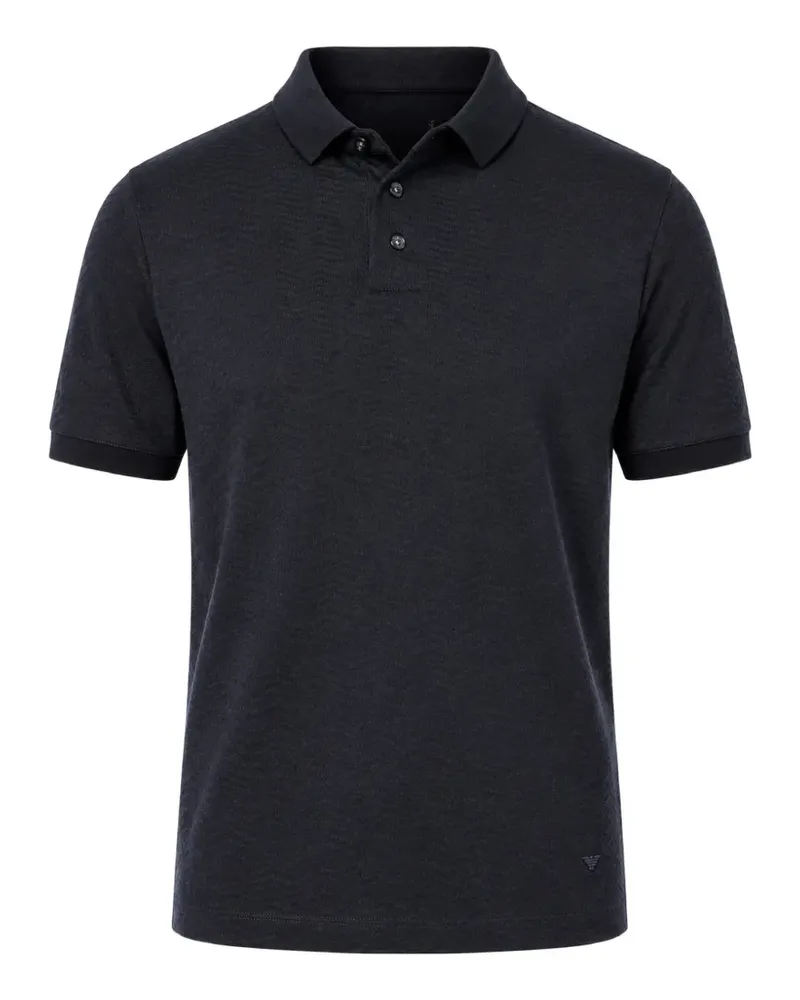 Emporio Armani textured-finish polo shirt - Schwarz Schwarz