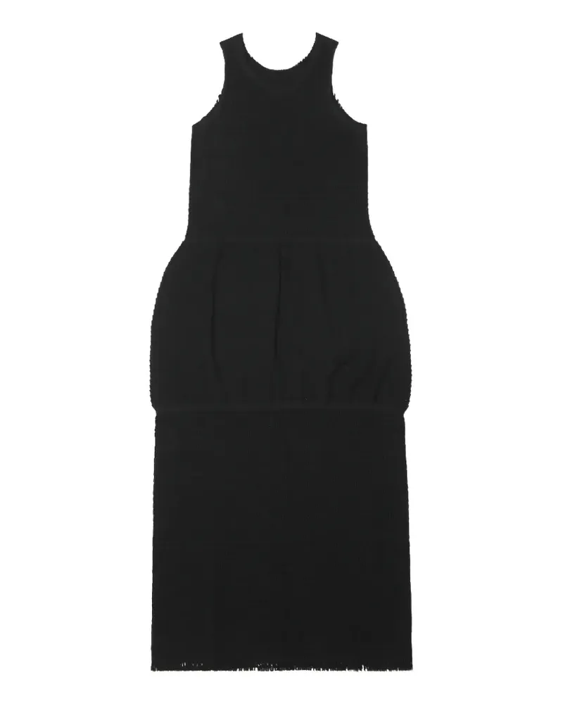 Issey Miyake pleated racer-back midi dress - Schwarz Schwarz