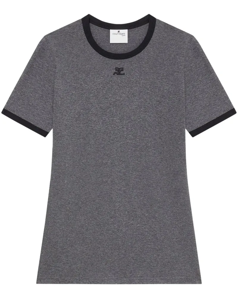 Courrèges T-Shirt mit Kontrastdetails - Grau Grau