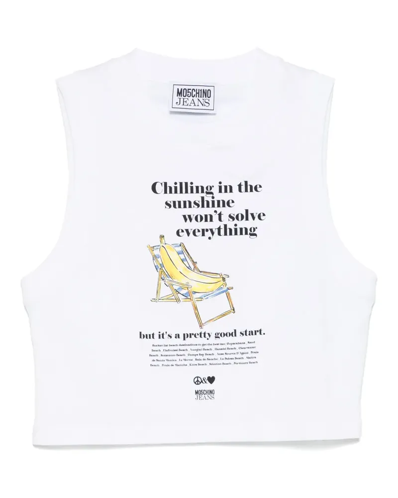 Moschino Cropped-Top mit Print - Weiß Weiß
