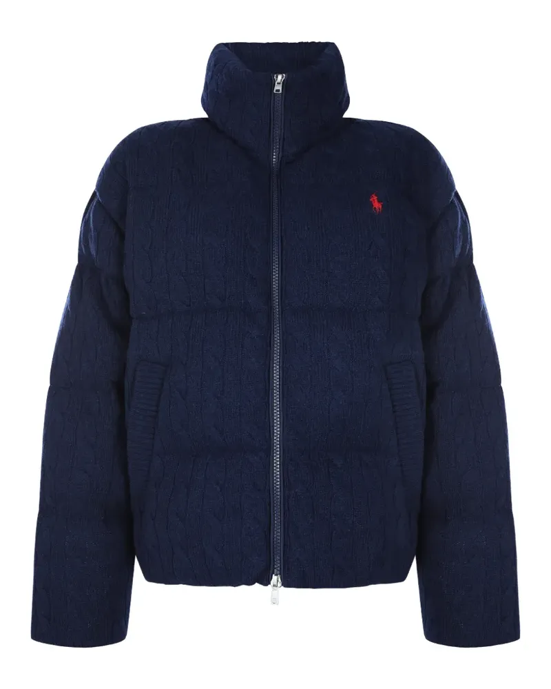 Ralph Lauren Wattierter Mantel mit Zopfmuster - Blau Blau