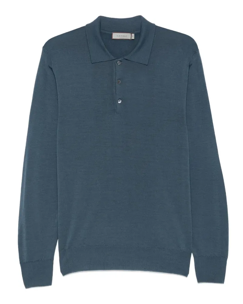 Canali knit polo shirt - Blau Blau