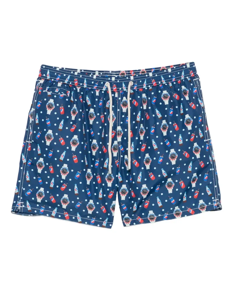 MC2 Saint Barth graphic-print drawstring swim shorts - Blau Blau