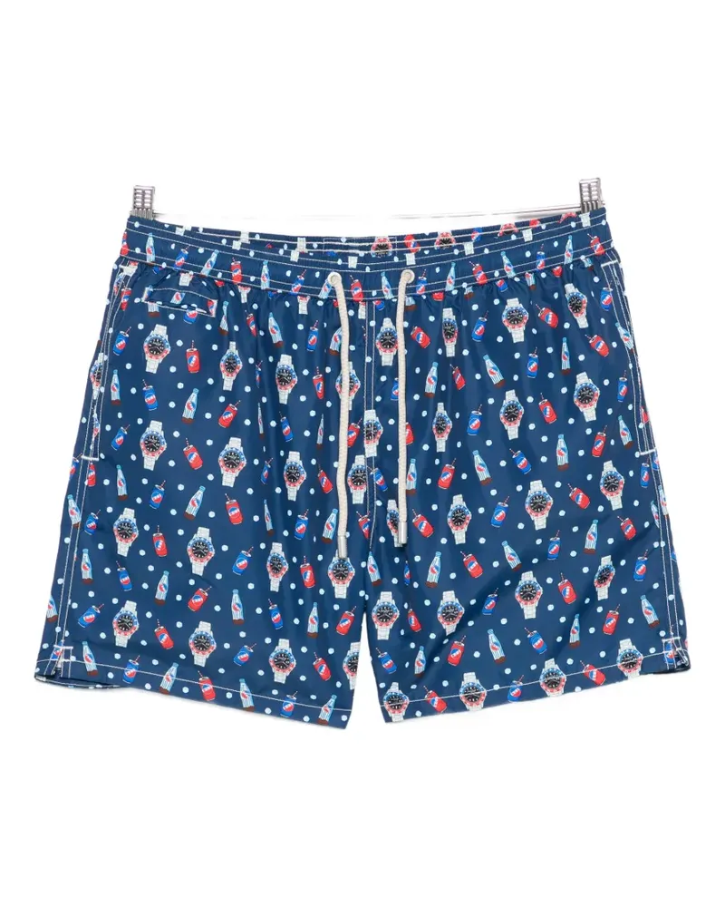 MC2 Saint Barth graphic-print drawstring swim shorts - Blau Blau