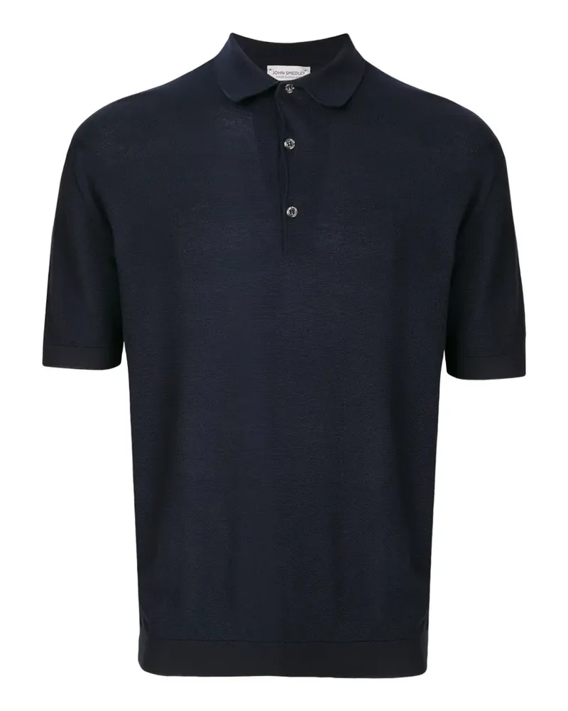 John Smedley Gestricktes Isis Poloshirt - Blau Blau